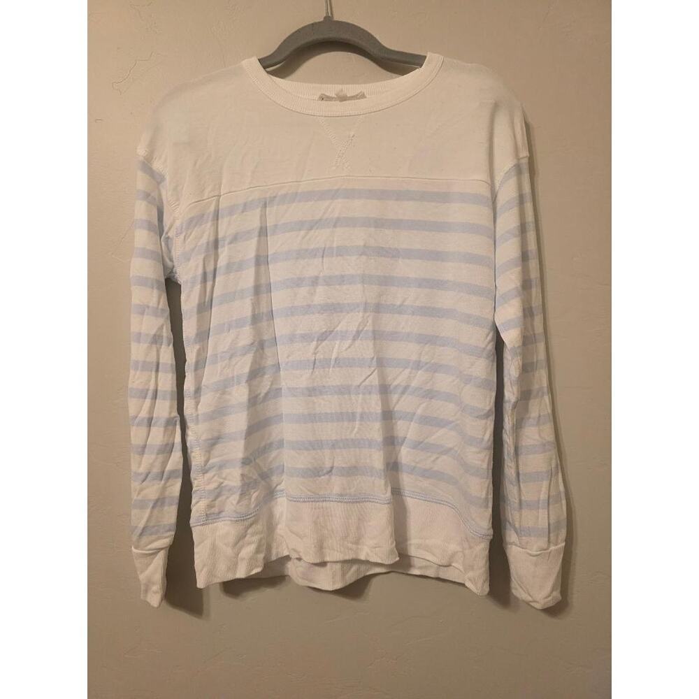 Workshop White Ribbed Long Sleeve Top | Minimal Soft Long Sleeve Tee XS - Picture 1 of 6